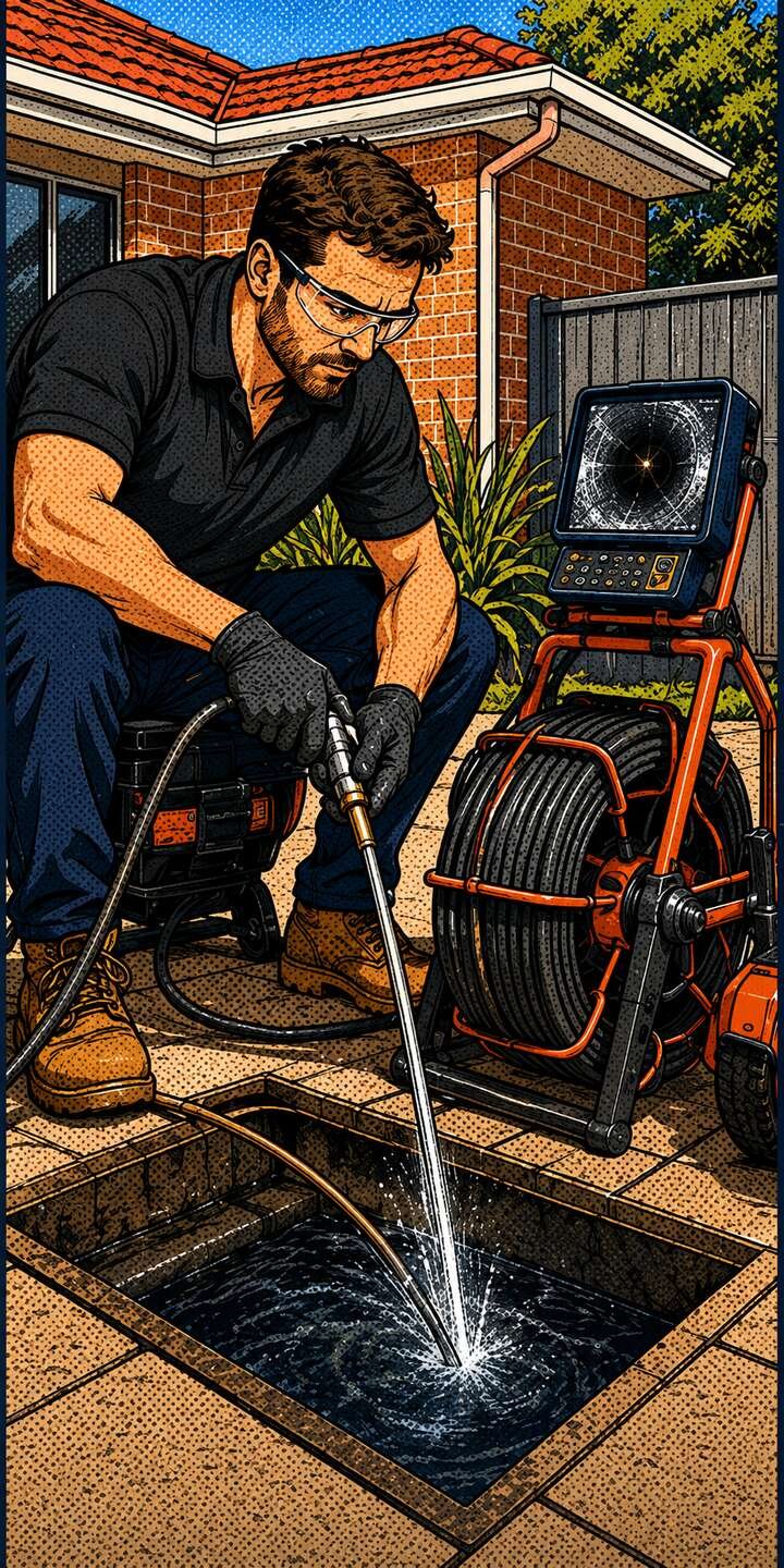 Blocked drain being cleared by a Jumpstart plumber