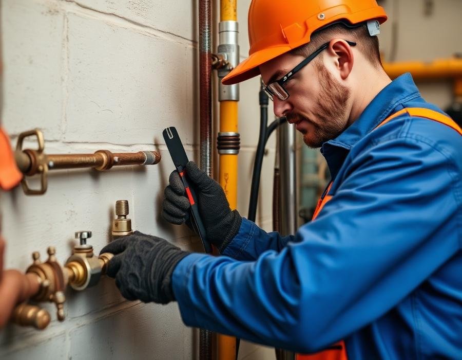 Licensed Jumpstart gas fitter working on a gas connection